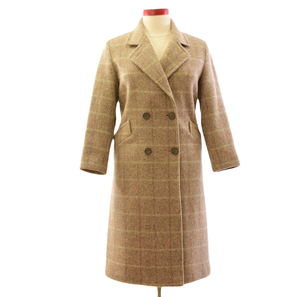 Herman Kay Plaid Double Breasted Top Coat Womens 10P Petites